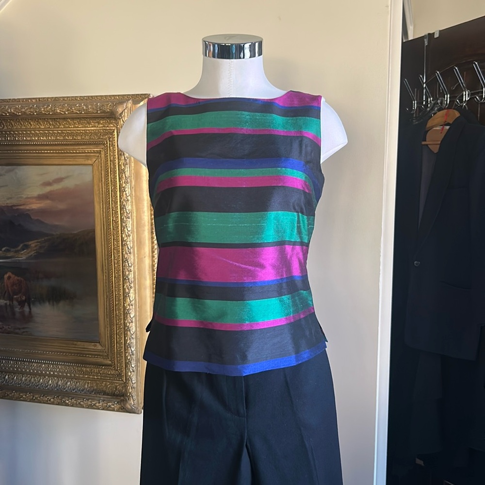 Talbots 100% silk Jewel Tone Camisole blouse Sz 6P NWT